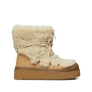 TORY BURCH Shearling Lined Platform Winter Boots Women Beige